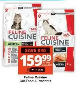 Checkers Feline Cuisine Cat Food All Variants offer
