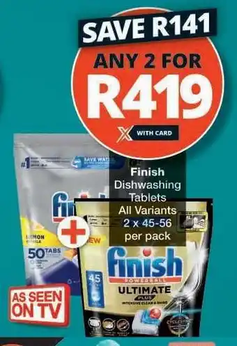 Checkers Finish Dishwashing Tablets offer