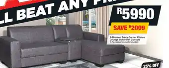 OK Furniture 2-Division Tracy Corner Chaise Lounge Suite with Console offer