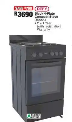 OK Furniture Black 4-Plate Compact Stove DSS554 offer