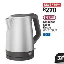 OK Furniture DEFY Stainless Steel Kettle WK5100JS offer