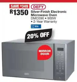 OK Furniture DEFY Silver-Finish Electronic Microwave Oven offer