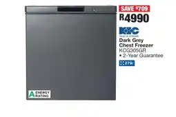 OK Furniture Dark Grey Chest Freezer offer
