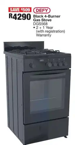 OK Furniture Defy Black 4-Burner Gas Stove offer