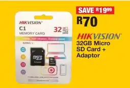OK Furniture HIKVISION 32GB Micro SD Card + Adaptor offer
