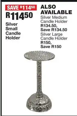 OK Furniture Silver Small Candle Holder offer