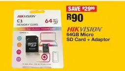 OK Furniture HIKVISION 64GB Micro SD Card + Adaptor offer