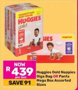 Game Huggies Gold Nappies Giga Bag OR Pants Mega Box Assorted Sizes offer