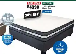 OK Furniture Restonic 152cm Vegas Base Set offer