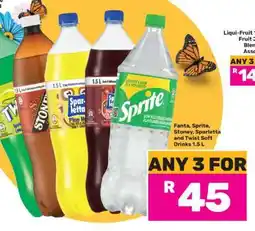 Game Fanta, Sprite, Stoney, Sparletta and Twist Soft Drinks 1.5L offer
