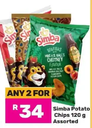 Game Simba Potato Chips 120 g Assorted offer