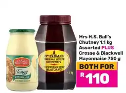 Game Mrs H.S. Ball’s Chutney 1.1 kg Assorted PLUS Crosse & Blackwell Mayonnaise 750 g offer