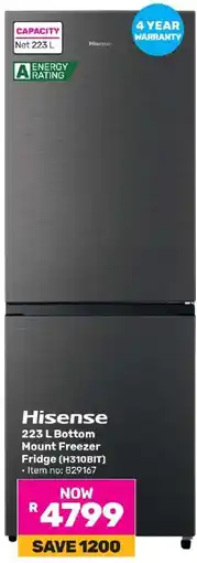 Game Hisense 223 L Bottom Mount Freezer Fridge (H310BIT) offer