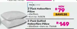Game 2-Pack Hollowfibre Pillow offer