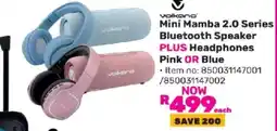 Game Volkano Mini Mamba 2.0 Series Bluetooth Speaker PLUS Headphones offer
