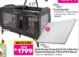 Game Quilt Dream Camp Cot PLUS Little One Camp Cot Mattress offer