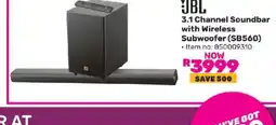 Game JBL 3.1 Channel Soundbar With Wireless Subwoofer SB560 offer