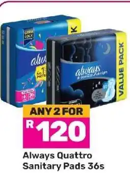 Game Always Quattro Sanitary Pads 36s offer