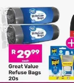 Game Great Value Refuse Bags-20s offer