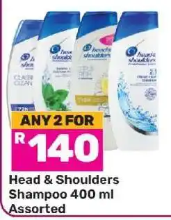 Game Head & Shoulders Shampoo 400 ml Assorted offer