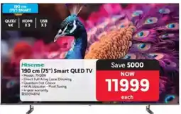 Makro Hisense 190cm 75" Smart QLED TV offer
