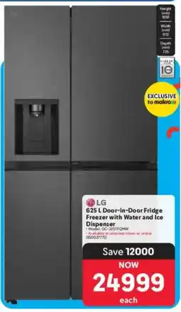 Makro LG Door-in-Door Fridge Freezer with Water and Ice Dispenser offer