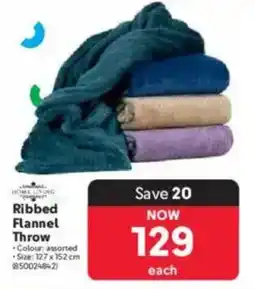 Makro Home Living Ribbed Flannel Throw offer