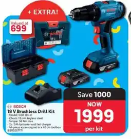 Makro BOSCH 18 V Brushless Drill Kit offer