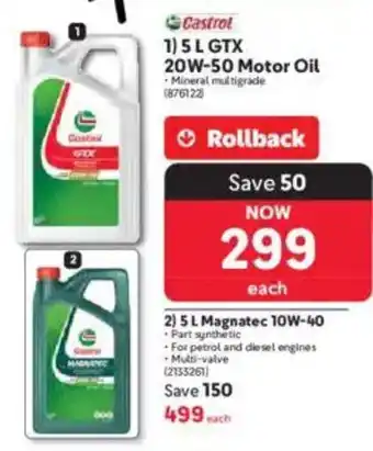 Makro Castrol GTX 20W-50 Motor Oil offer