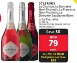 Makro JC LE ROUX La Chanson, Le Domaine Non-Alcoholic, La Fleurette Non-Alcoholic, Le Domaine, Sauvignon Blanc or La Fleurette offer