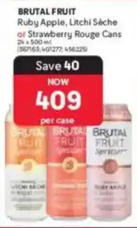 Makro BRUTAL FRUIT Ruby Apple, Litchi Sèche or Strawberry Rouge Cans offer