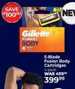 Dis-Chem Gillette 5-Blade Fusion Body Cartridges 4 Pack offer