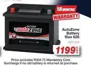 AutoZone Auto Zone Battery (Size 628) AZC.628 offer