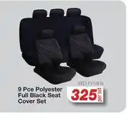 AutoZone 9 Pce Polyester Full Black Seat Cover Set FED.TY1809-Per Set offer