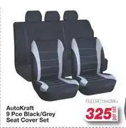 AutoZone Auto Kraft 9 Pce Black/Grey Seat Cover Set FED.SC1842BG-Per Set offer