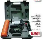 AutoZone 150PSI Compressor With Carry Case Suitable For 14 Or Smaller Tyres FED.COMP150 offer
