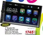 AutoZone RA 7 Db Din Touch Screen Unit USB Front Input With Mirror Link,FM Radio,BT,Preset Eq REF.RABTR07 offer