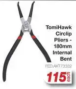 AutoZone Tomi Hawk Circlip Pliers 180mm Internal Bent FED.AKT73332-Each offer