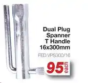 AutoZone Tomi Hawk Dual Plug Spanner T-Handle 16 x 300mm FED.VPS300/16-Each offer