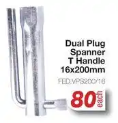 AutoZone Tomi Hawk Dual Plug Spanner T-Handle 16 x 200mm FED.VPS200/16-Each offer