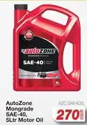 AutoZone Auto Zone Monograde SAE-40, Motor Oil AZC.SAE405L-5L Each offer