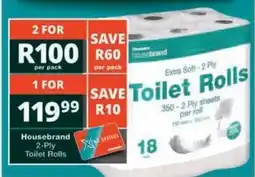 Checkers Hyper Housebrand 2-Ply Toilet Rolls offer