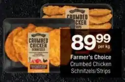 Checkers Hyper Farmer's Choice Crumbed Chicken Schnitzels/ Strips offer