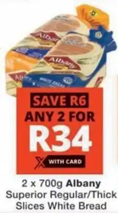 Checkers Hyper Albany Superior Regular/ Thick Slices White Bread offer