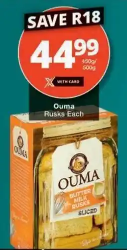 Checkers Hyper Ouma Rusks Each offer