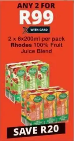 Checkers Hyper Rhodes 100% Fruit Juice Blend offer