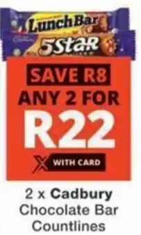 Checkers Hyper Cadbury Chocolate Bar Countlines offer