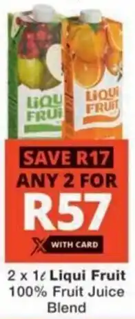 Checkers Hyper Liqui Fruit 100% Fruit Juice Blend offer
