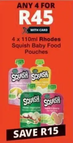 Checkers Hyper Rhodes Squish Baby Food Pouches offer