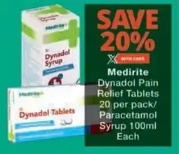 Checkers Hyper Medirite Dynadol Pain Relief Tablets/ Paracetamol Syrup offer